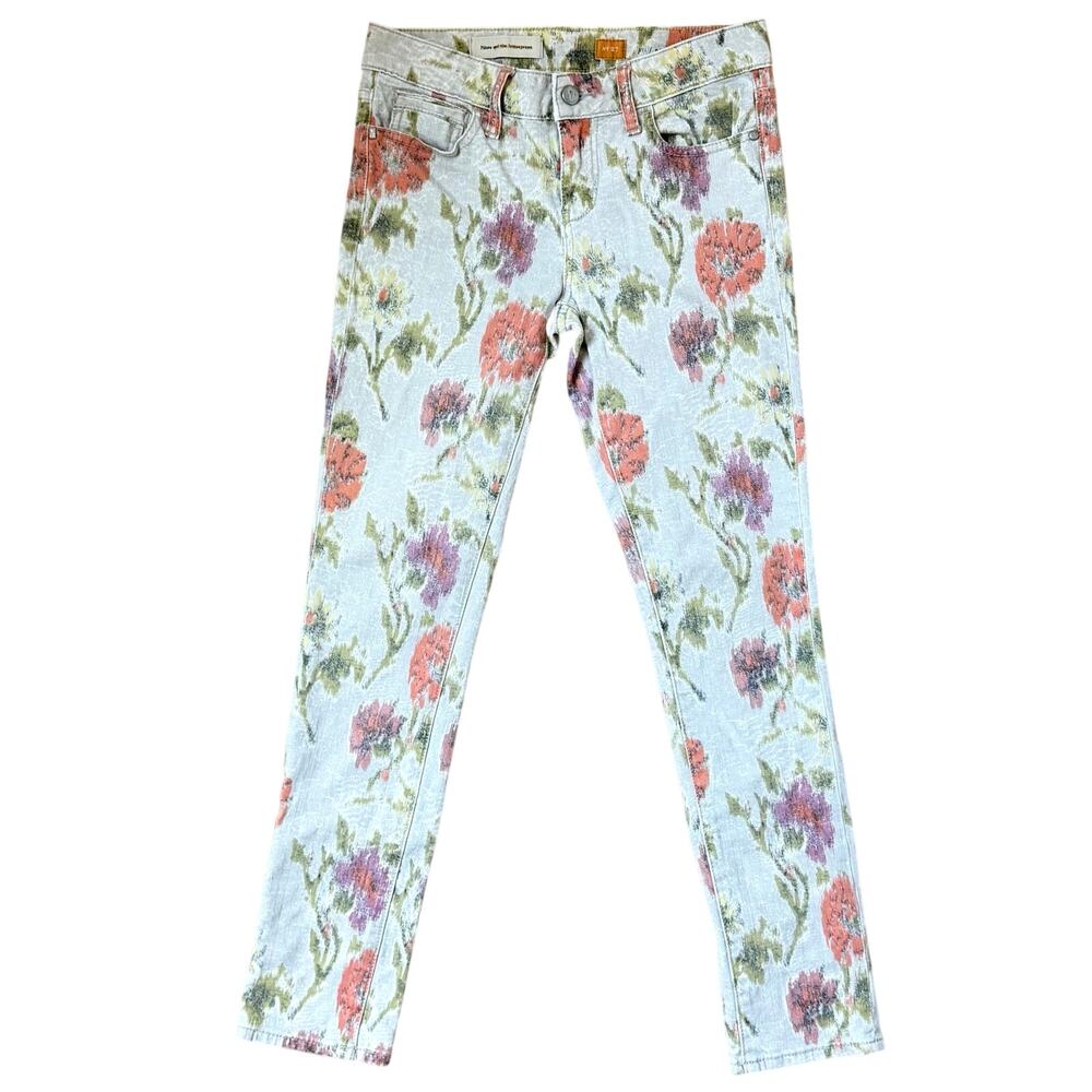 Anthropologie Pilcro & The Letterpress Stet Floral Pattern Jeans Cotton Sz 27